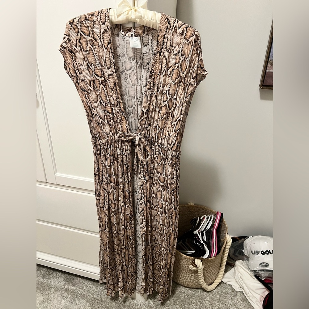 Kona Sol Beige Snake Print Dress